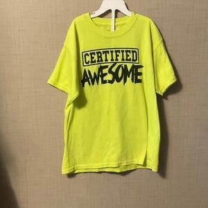 Hybrid Apparel Neon Yellow 'Certified Awesome' Kids Tee